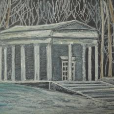 "Łazienki", pastel olejny