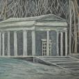 "Łazienki", pastel olejny