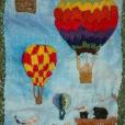 "Balony", haft atlasowy na tle malowanym