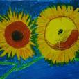 "Słoneczniki"pastel olejny