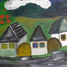 "Wieś", akryl