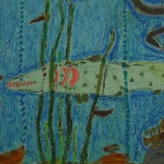 "Jezioro", pastel olejny