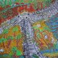 "Wielki Mur Chiński", pastel olejny