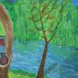 "Legenda o Srebrnej", pastel olejny