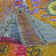 "Koniec świata według Maj&oacute;w", pastel olejny