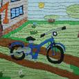 "Motorower", haft segmentowy