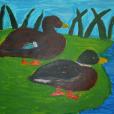 "Kaczki", farba akrylowa