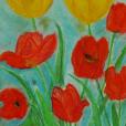 "Tulipany", akwarela